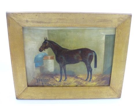 GEORGE PAICE (1854 -1925) "Ypsilanti", depicting the race horse in his stable, an Oil on canvas, signed, inscribed and dated 