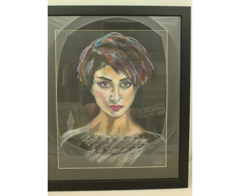 SHIRLEY CHERRY (Contemporary Warwickshire Artist) "Pocahontas" (Virginia Indian Chief's daughter - portrait drawing using the
