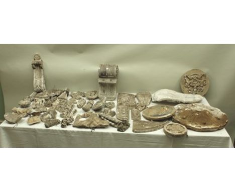 A QUANTITY OF 19TH CENTURY ARCHITECTURAL MOULDINGS (provenance: from various buildings in The Parade, Royal Leamington Spa) 