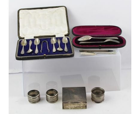 JOHN ALDEWINCKLE & THOMAS SLATER A LATE VICTORIAN SILVER CHRISTENING SET, comprising fork and spoon, engraved decoration, Lon