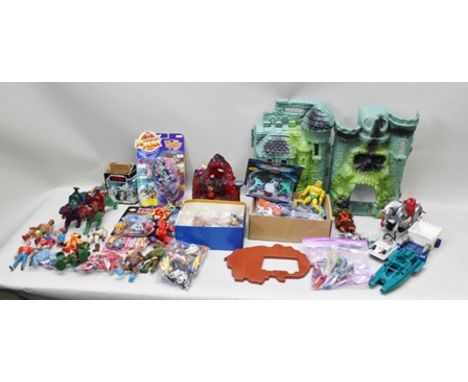 A LARGE QUANTITY OF MAINLY 1980's ACTION FIGURES including He-Man Castle Greyskull and figures, ghostbusters, Action force, B
