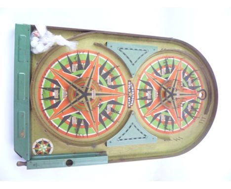 A "LINDSTROM'S GOLD STAR" BAGATELLE GAME, 61cm, complete with remains of original card box, no. 600... The Lindstrom Tool & T