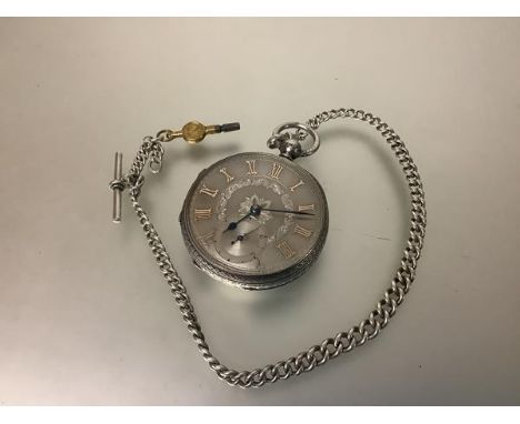 A substantial late Victorian gentleman's silver open-face pocket watch, the case hallmarked for Jesse Hallam, Chester 1891, w