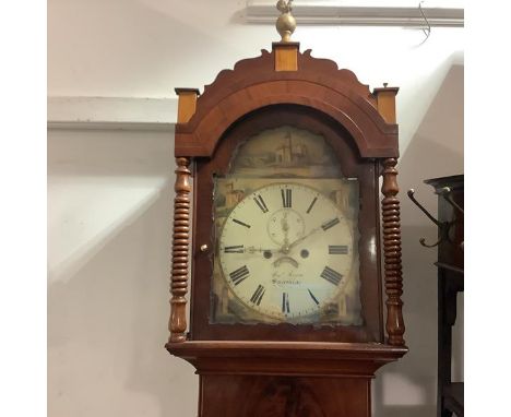 A mid-19th century Welsh longcase clock, signed Josh' (Joseph) Sern, Swansea, the 13" painted dial with Roman numerals, subsi