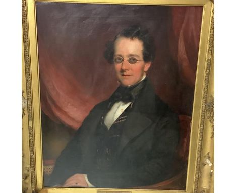 English School, c. 1840, Portrait of George Richard Mullens of Little Parndon Hall, Essex, half-length, in tinted spectacles 