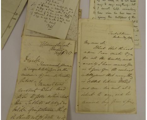 Letters.&nbsp;11 manuscript letters incl. from Verney Lovett Cameron, George Cruickshank (2), Joseph Chamberlain, Admiral Hor