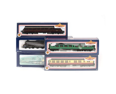 2 Bachmann Branch-Line locomotives plus passenger coaches. A BR Class 45 1-Co-Co-1 diesel locomotive RN 45114 (32-676) in BR 