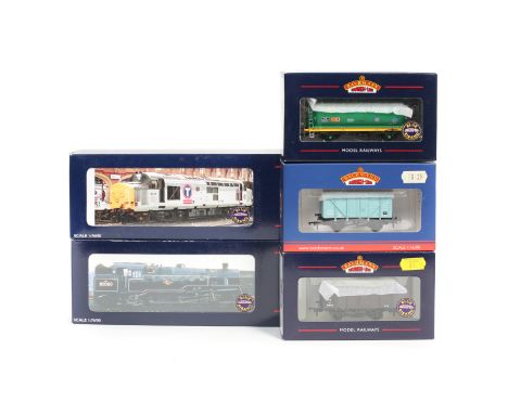 2 Bachmann Branch-Line locomotives and freight wagons. A BR Standard Class 4MT 2-6-4 tank RN 80038 (32-356) in weathered line