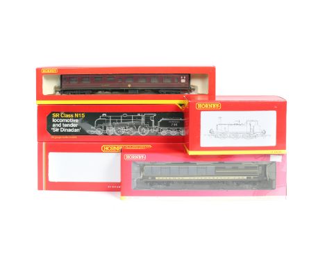 3 Hornby Hobbies locomotives plus passenger coaches etc. An EWS Class 58 Co-Co diesel locomotive RN 58 030 (R2125A) in EWS ma