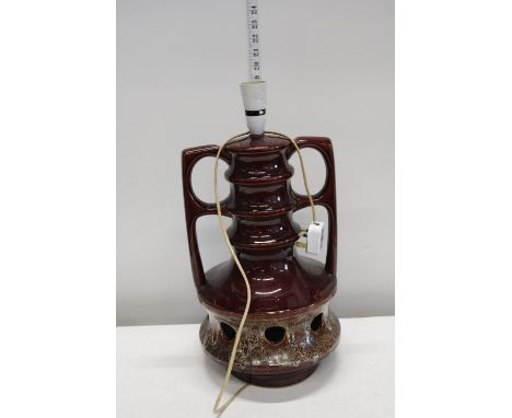 A West German art pottery lamp 