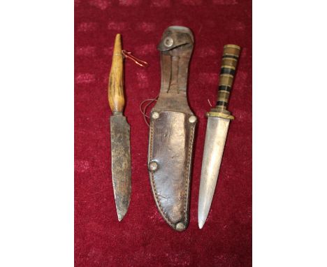 2 Vintage Knives, 1 with Leather sheath 