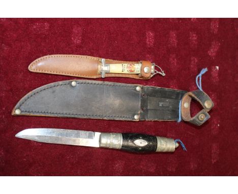 2 Vintage Knives, 1 with Leather sheath 