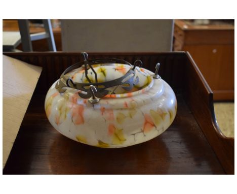 20TH CENTURY HANGING GLASS LIGHT SHADE 