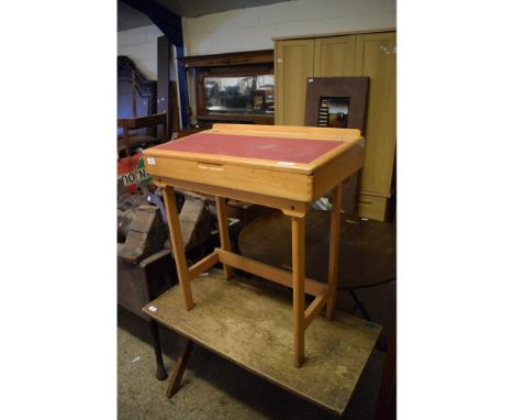 VINTAGE LIGHT OAK SCHOOL DESK 