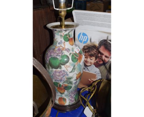 ORIENTAL BALUSTER VASE (CONVERTED TO A TABLE LAMP) 