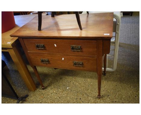 LIGHT OAK TWO DRAWER ARTS &amp; CRAFTS STYLE WASH STAND 