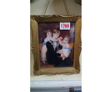 English School, circa 1815, portrait miniature group of Jemima Smith, Henry Smith and their mother Elizabeth (nee Gold), unsi