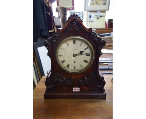 A Victorian mahogany bracket type clock, the painted circular dial inscribed 'Anderson, Lyall Place', 38.5cm high.