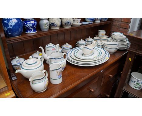 A vintage Ridgways part tea and dinner service, each piece painted with a three masted sailing vessel.  Condition Report: 15 