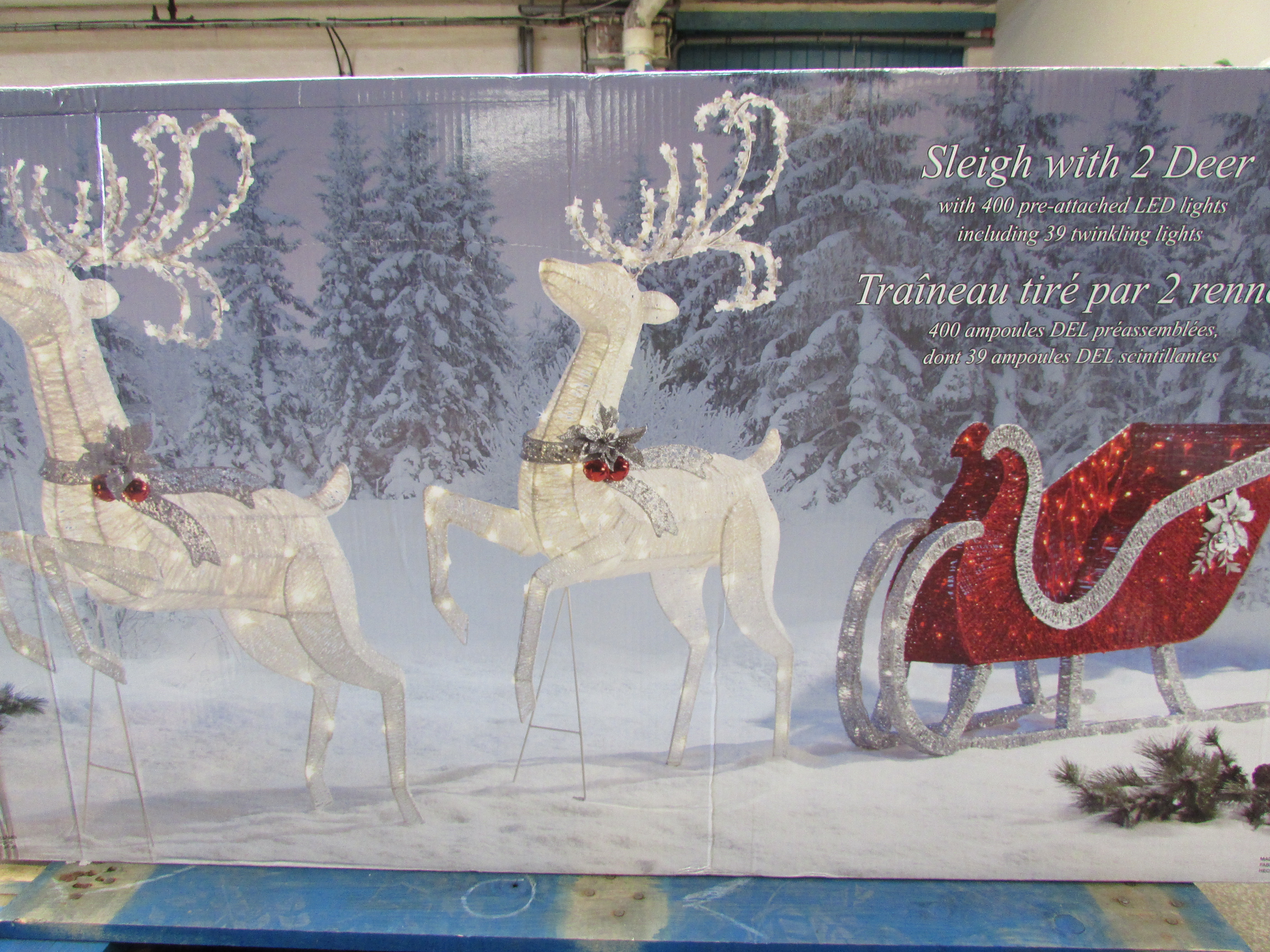 New Sleigh Reindeers With 400 Led Lights Outdoor Garden