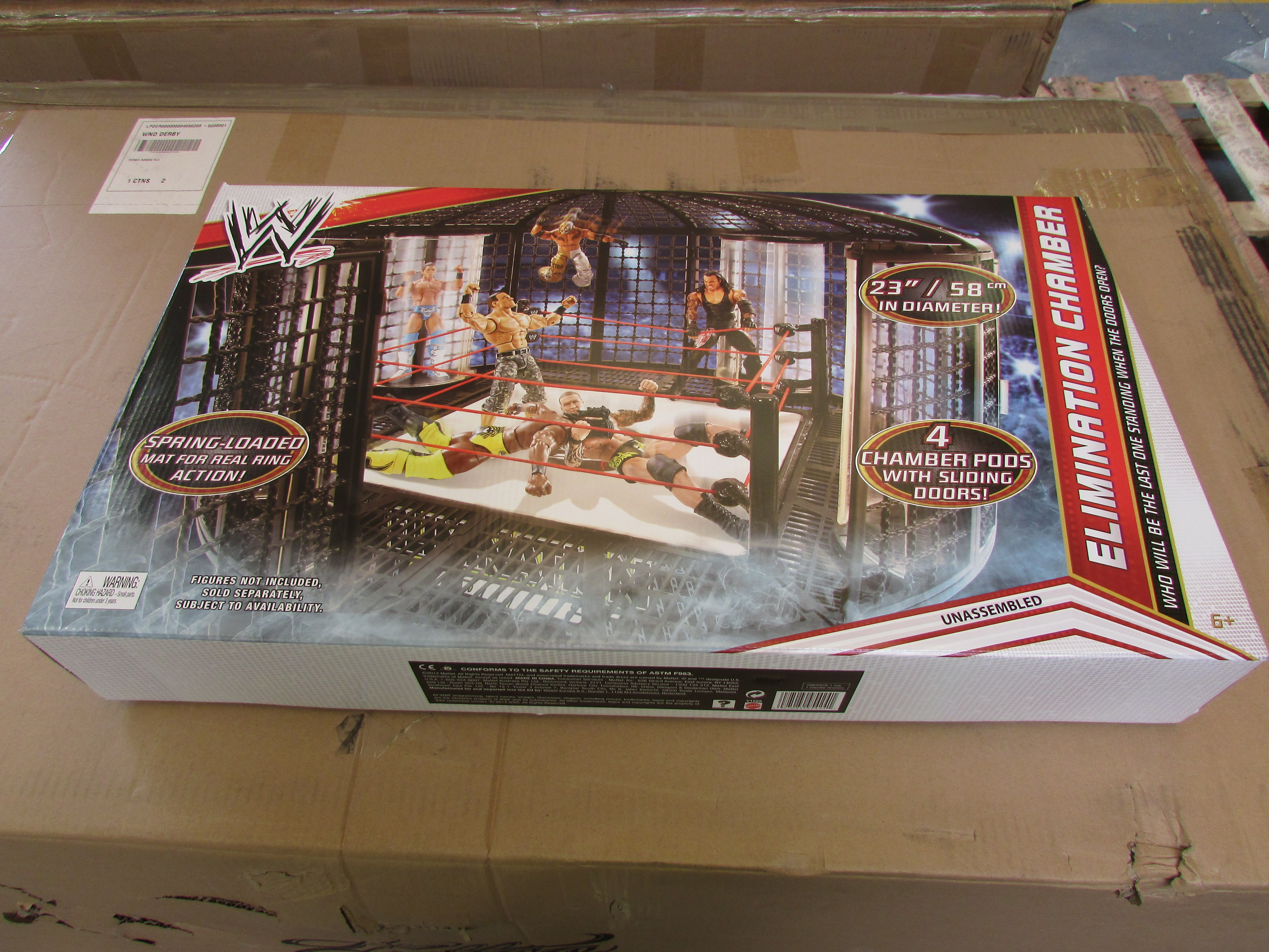 Mattel WWE ELIMINATION CHAMBER Wrestling Cage Ring For WWF Wrestler Figures