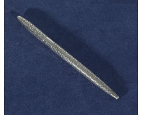 Tiffany New York sterling silver engine turned ink pen. 4.5" in length.