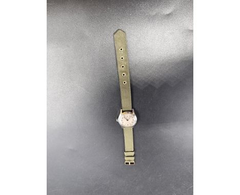 A vintage Favre Leuba 'Sandow' Royal Navy stainless steel manual wind wristwatch, 30mm, the case stamped HSII, case No 29315,