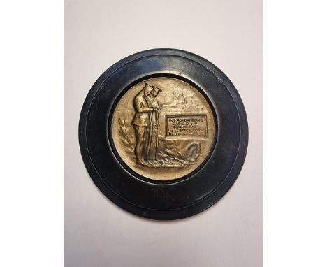 Medals: a&nbsp;framed World War I Drury memorial plaque, inscribed to Col Robert Beech, CMG, DSO, Commanding 2/1 Scottish&nbs