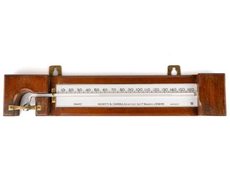 Antique Negretti and Zambra linear thermometer, mercury in the tube is intact, approx 36cm long and 7cm wide In good conditio