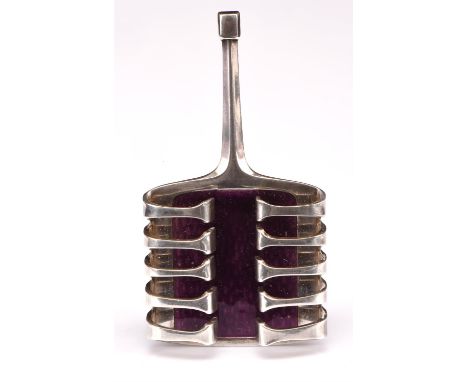 David Andersen, Norway Harp series pendant with purple enamel  on sterling silver, on reverse David-Andersen Norway Sterling 