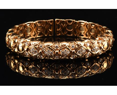 Bvlgari bangle, designed as a continuous series of links set with brilliant cut diamonds with an estimated total diamond weig
