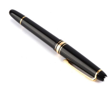 Mont Blanc a 4810 meisterstucke fountain pen in black precious resin, 14 carat nib, gold clip numbered xx1108048 and fitted w