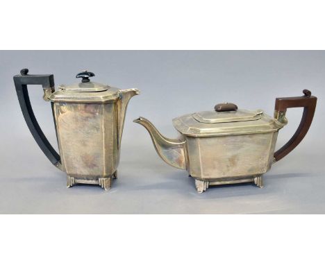 A George V Silver Teapot and Hot-Water Jug, by Charles S. Green and Co. Ltd., Birmingham, The Teapot 1932, The Hot-Water Jug 