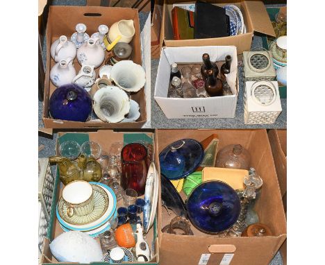 Various Ceramics and Glass, including: 18th century Delft, Georgian and later glass, Sadler teapots, Victorian fly catcher, R
