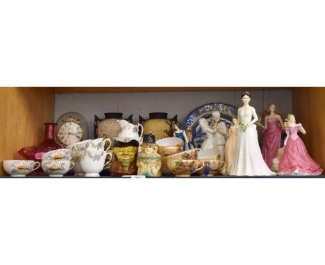 Royal Worcester "Catherine Duchess of Cambridge", limited edition of 2995, other ladies including Coalport, Cranberry glass b