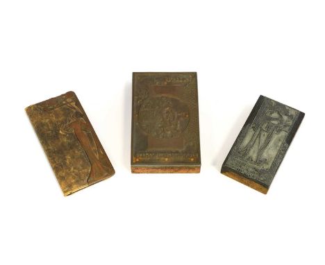 An Art Nouveau Leather Card Holder, mounted with a patinated metal maiden, stamped in gilt MORITZ MADLER, LEIPZIG, 12cm by 6c