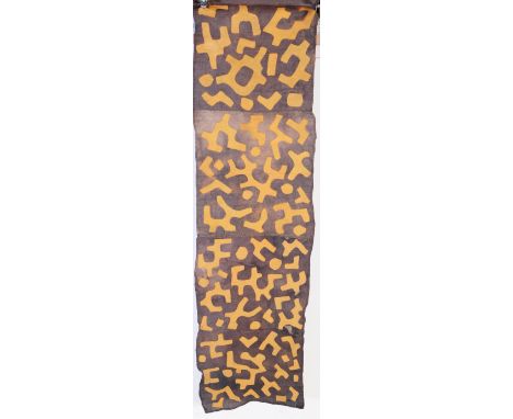 Early to mid century Kuba / African tribal tapestry cloth ethnic wall hanging / throw. Hand woven panel of rectangular form, 