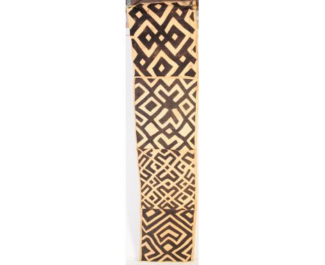 Early to mid century Kuba / African tribal tapestry cloth ethnic wall hanging / throw. Hand woven panel of rectangular form, 