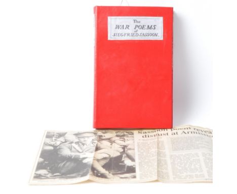 A 1919 first edition of The War Poems of Siegfried Sassoon hardback book. Published by William Heinemann, London, 1919. Print