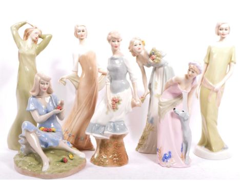 Royal Doulton - Reflections - A collection of seven 20th century circa&nbsp;1980s&nbsp;porcelain china hand made and painted 