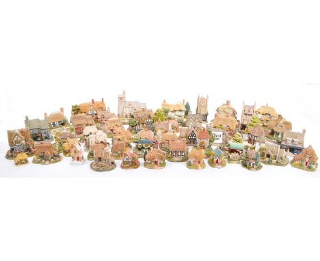 A large collection of vintage 20th century unboxed 'Lilliput Lane' cottage figures to include;&nbsp;St Lawrence Church, Gossi