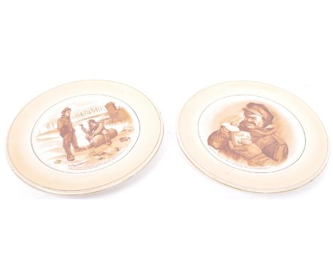 A pair of Grimwades Bruce Bairnsfather wall plates. Made by The Girls of Staffordshire During The Winter of 1917. To include&