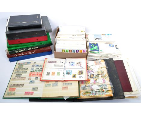 A large collection of UK commemorative first day covers&nbsp;/ UK &amp; foreign franked &amp; unfranked circulated postage st