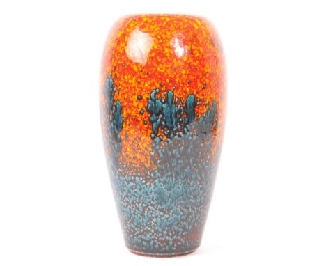 Poole Pottery - Sea Fire - A 20th century Poole Pottery baluster vase in the Seafire pattern. The glaze having speckle flambe