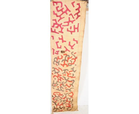 Early to mid century Kuba / African tribal tapestry cloth ethnic wall hanging / tribal skirt. Hand woven panel of rectangular