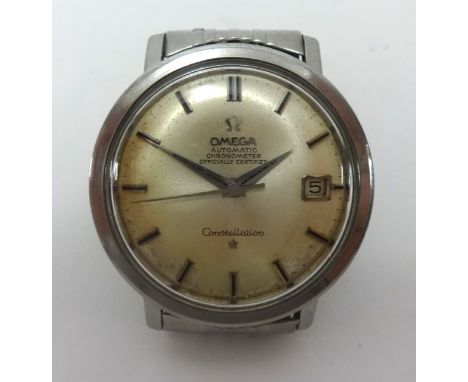 Omega, Constellation, a gents stainless steel automatic chronometer wristwatch with date.