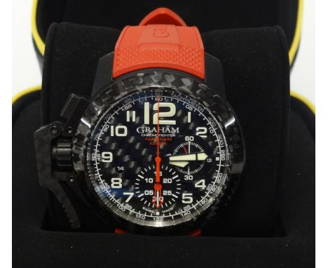 Graham of London, Chrono Fighter, Chronograph, Super Light Carbon gents wristwatch, with original box, passport, outer box an