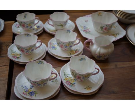 Shelley wild flowers 21 piece tea service 