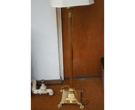 Very good quality brass standard lamp on ball &amp; claw feet 