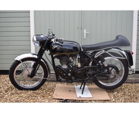 A 1961 Velocette Venom, registration number 566 COX, frame number RS15278, engine number VM 4497, black. Introduced in 1956 t